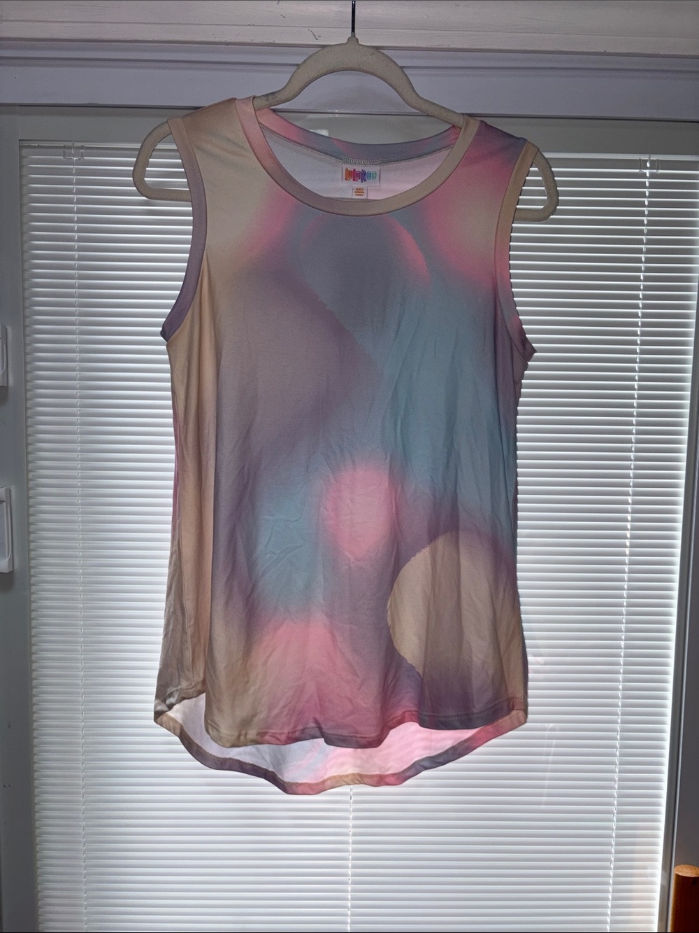 LuLaRoe Pastel Multicolor Sleeveless Tank - Pink, Blue, Cream, Purple